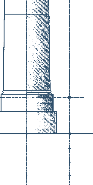 Architektonische Zeichnung einer Säulenbasis als Sinnbild für tragfähige Vermögensstruktur